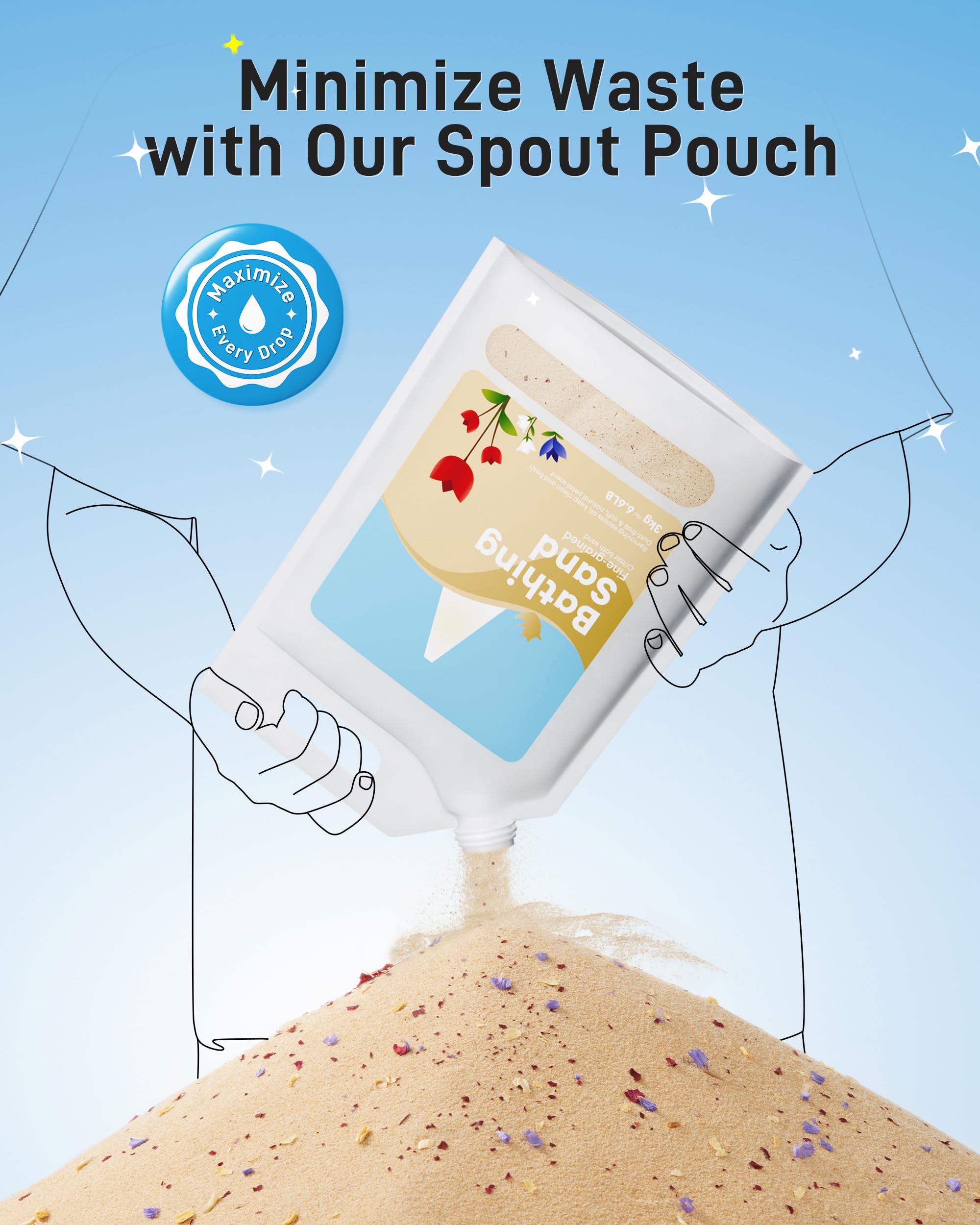 BUCATSTATE natural sand aids grooming and odor control in no-mess cages