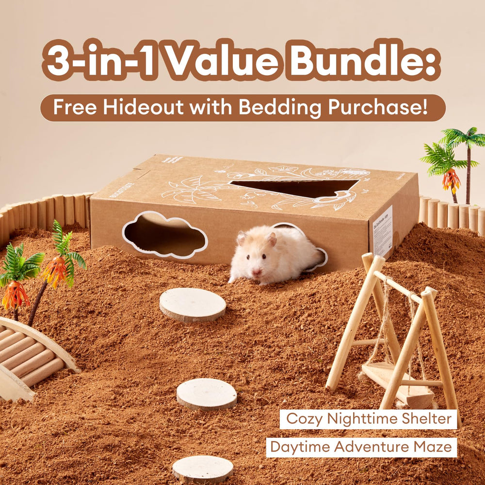 BUCATSTATE soft, ready-to-use bedding without soaking simplifies cage setup.