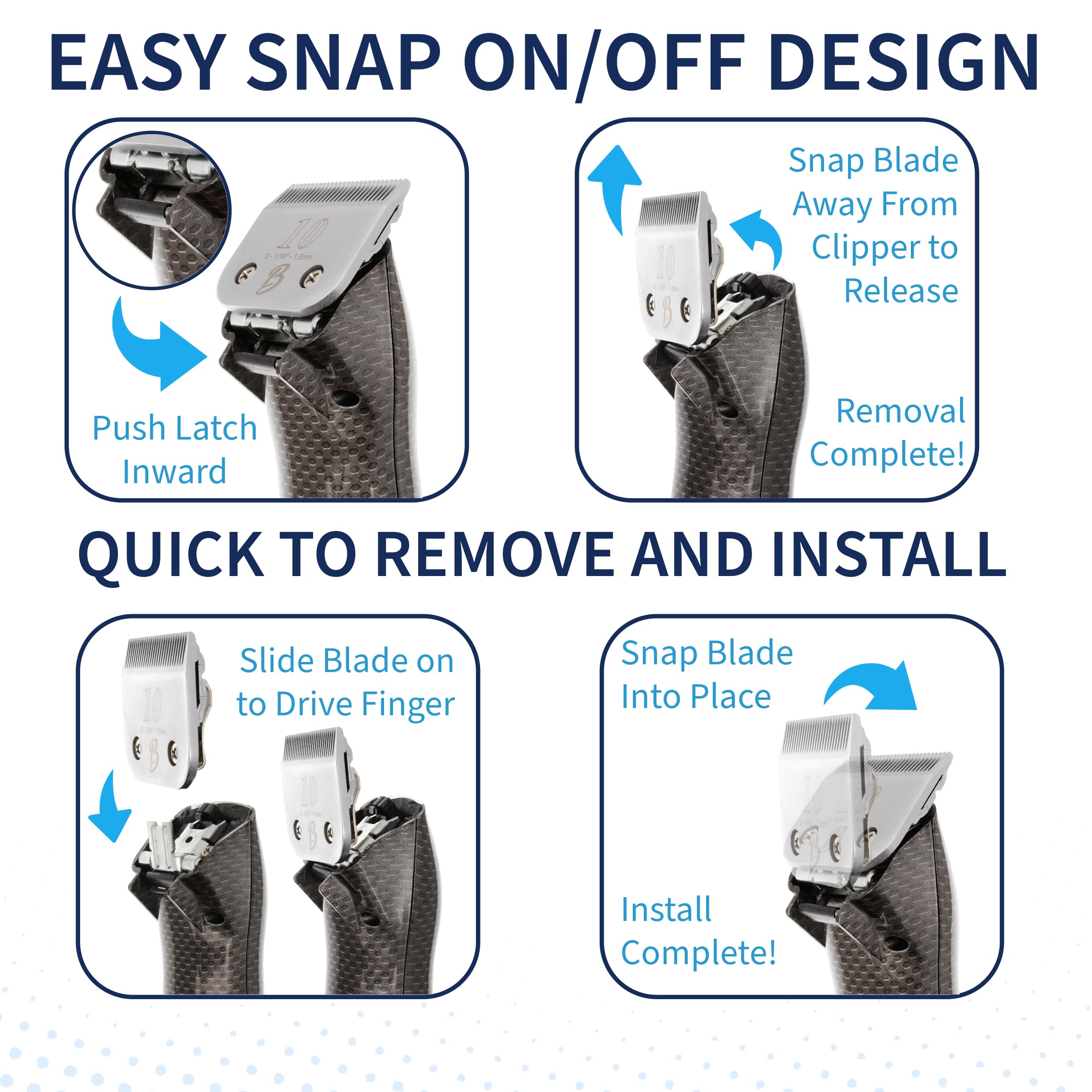 Bucchelli durable steel blade designed for professional grooming sessions