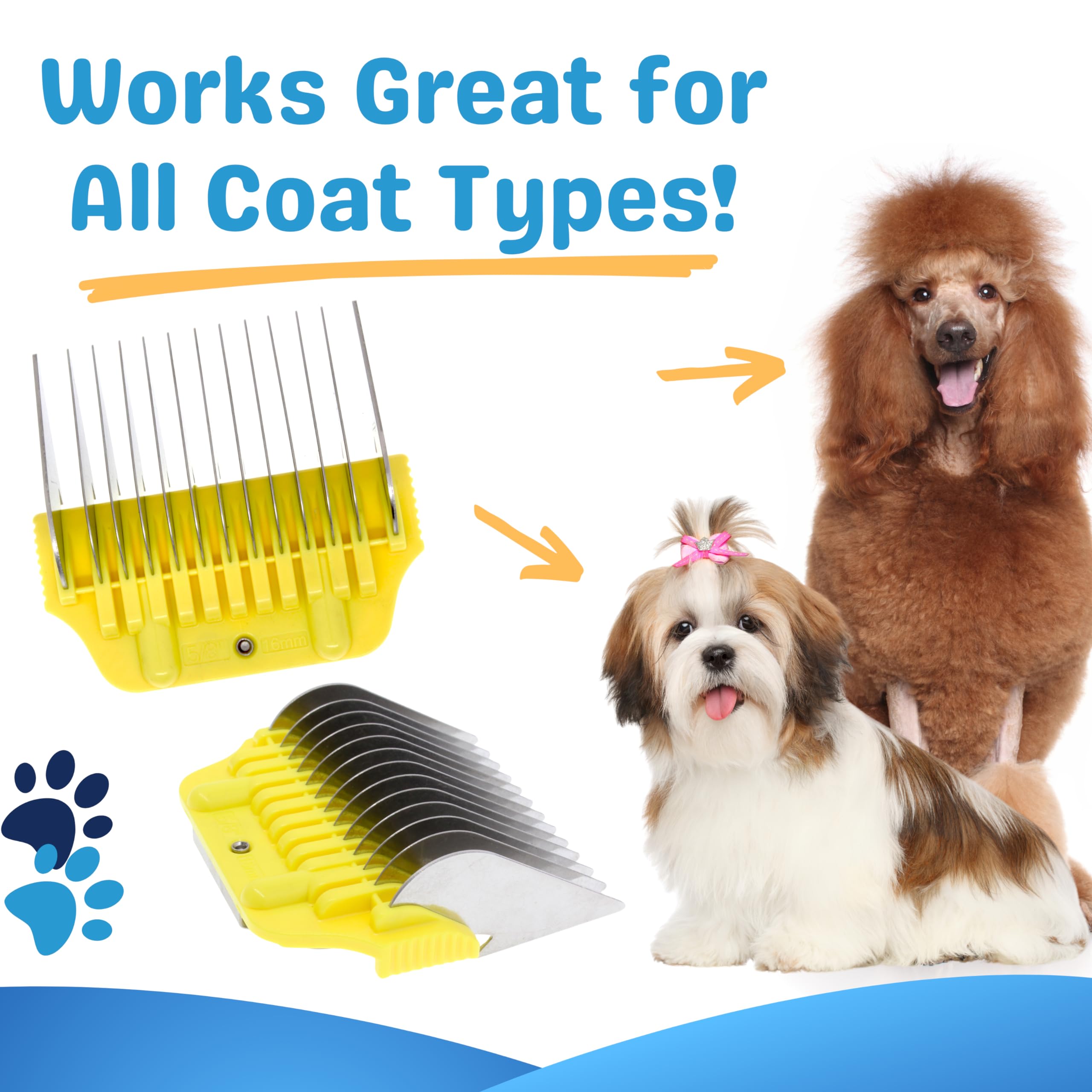 Bucchelli long-tooth undercoat guard smooths deep grooming.