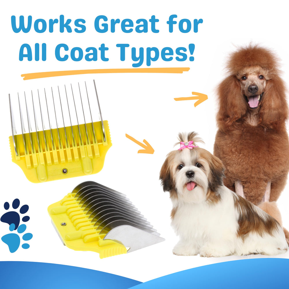 Bucchelli long-tooth undercoat guard smooths deep grooming.