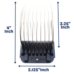 Bucchelli stainless-steel guard attachment offers durable, precise trimming.