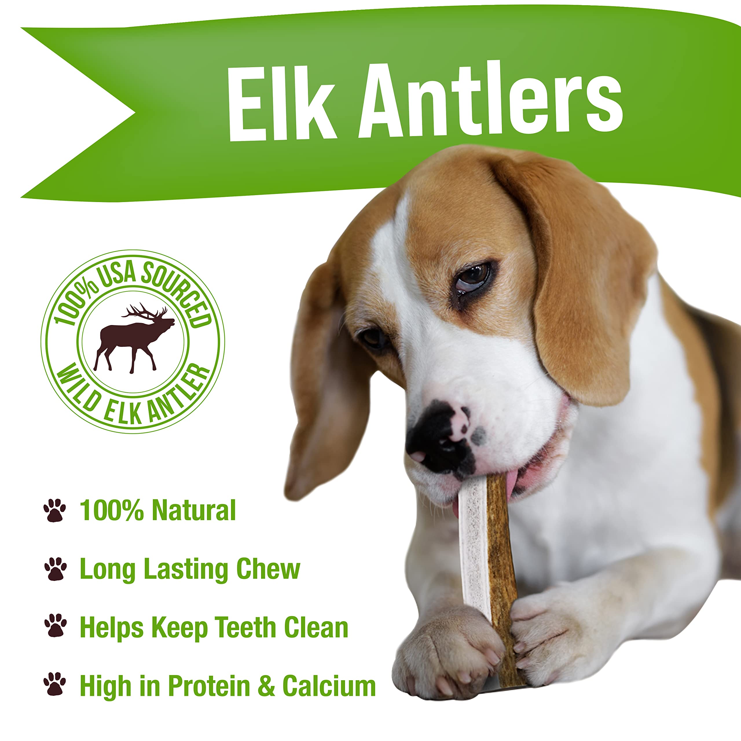 Buck Bone Organics elk antler chews, Rocky Mountain-sourced, sustainably produced
