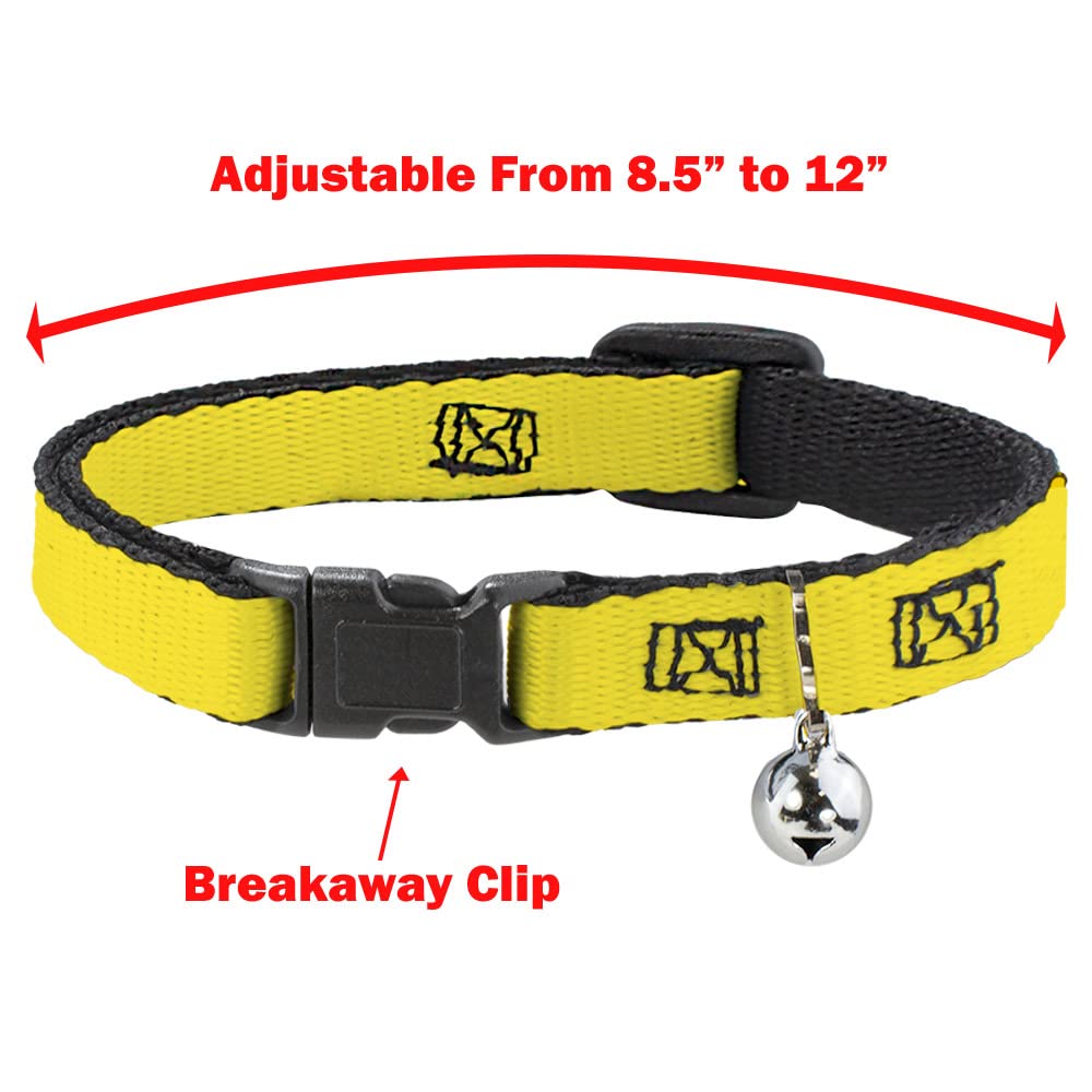Buckle-Down collar with matching lead for coordinated walks in black and yellow.
