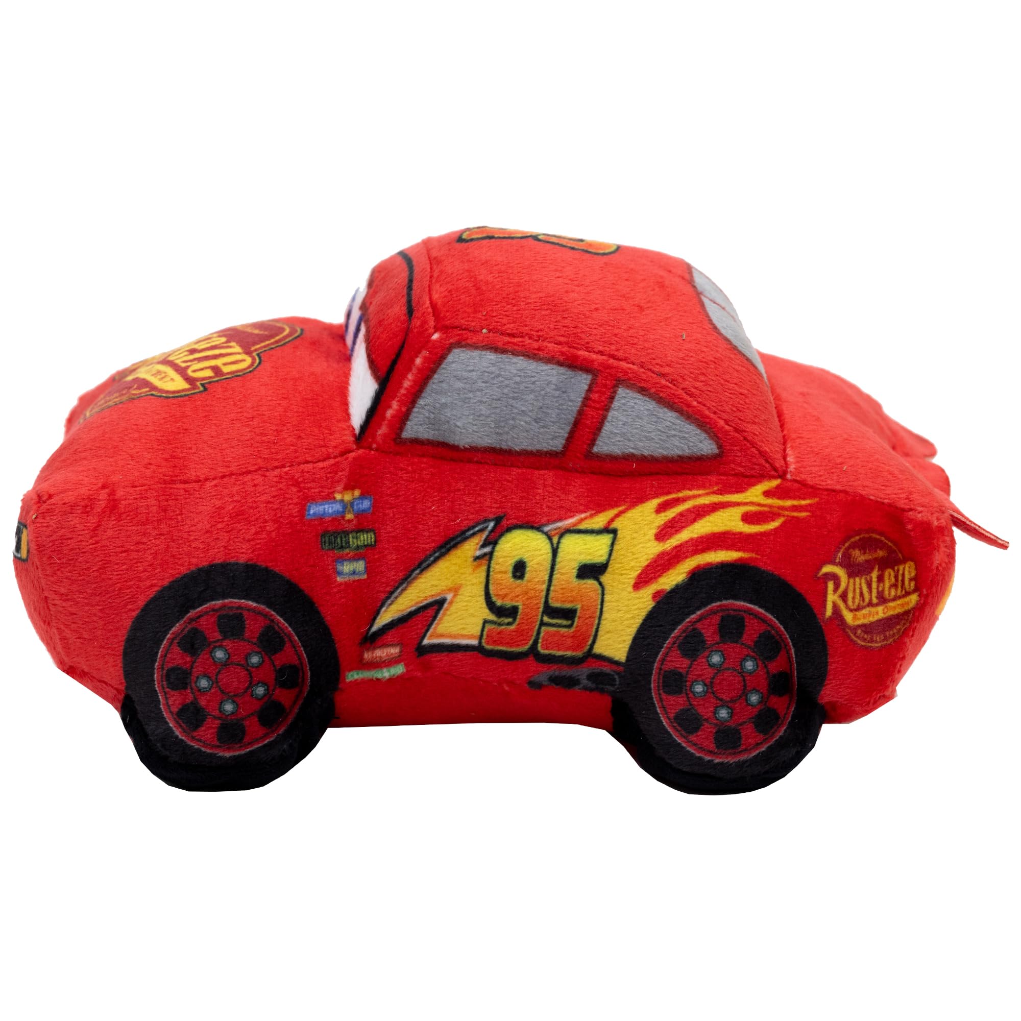 Buckle-Down Disney squeaker plush Lightning McQueen for fun fetch sessions.