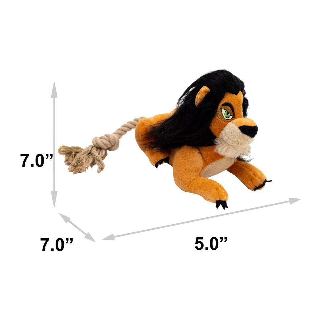 Disney Scar stuffed toy by Buckle-Down designed for tug and chew with rope tail.