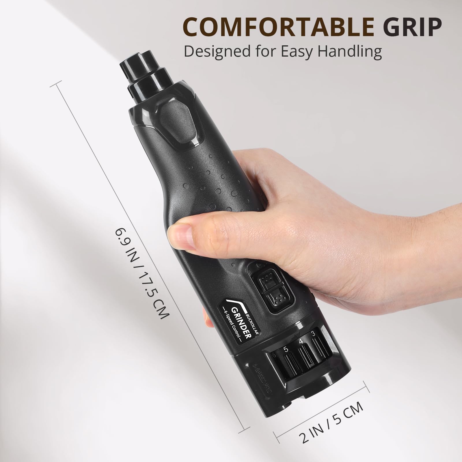 BUCKOLLAR cleaning brush helps maintain the grinder and tools.