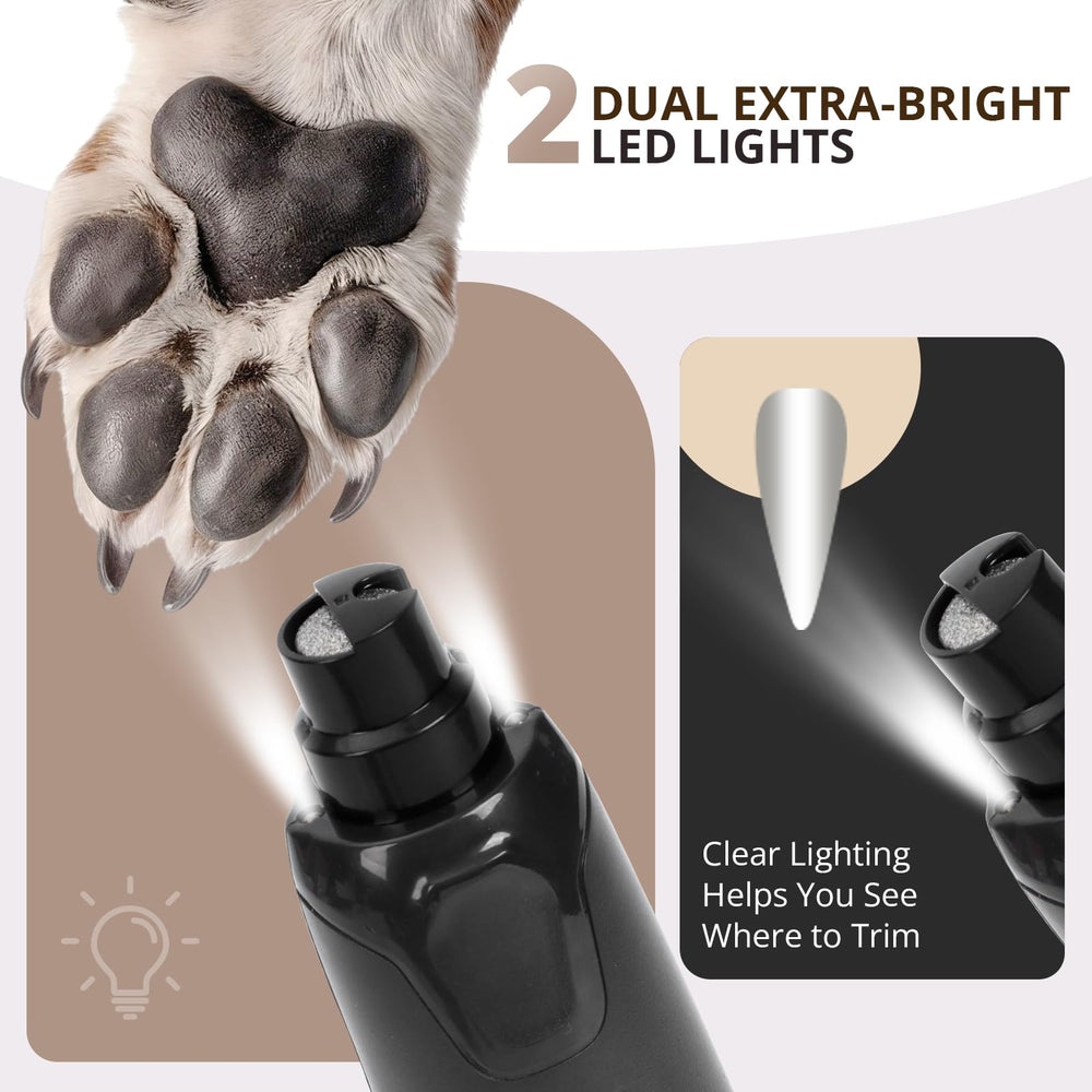 BUCKOLLAR low-vibration design reduces stress during nail filing.