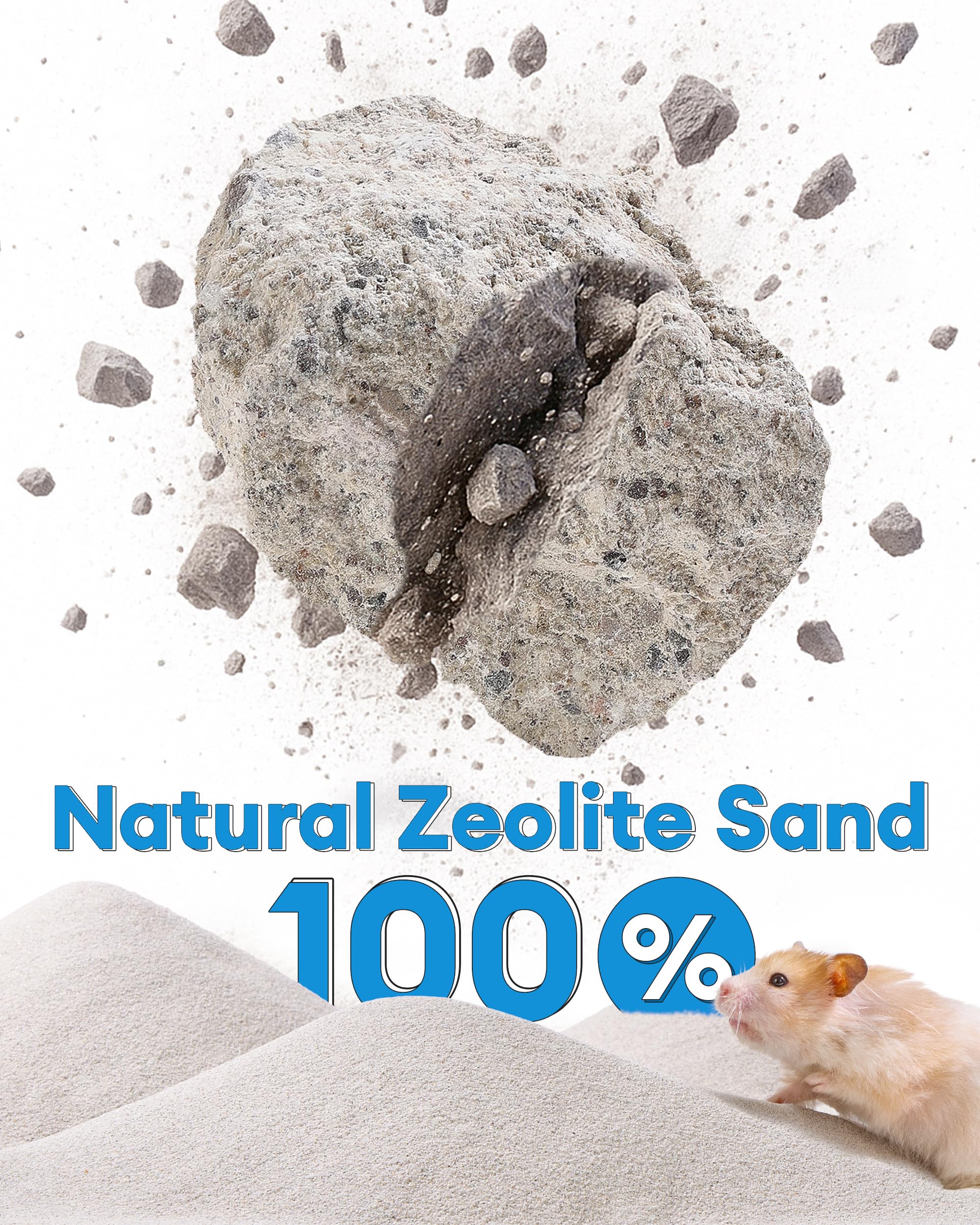 BUCATSTATE bath sand supports grooming and coat shine in small pets.