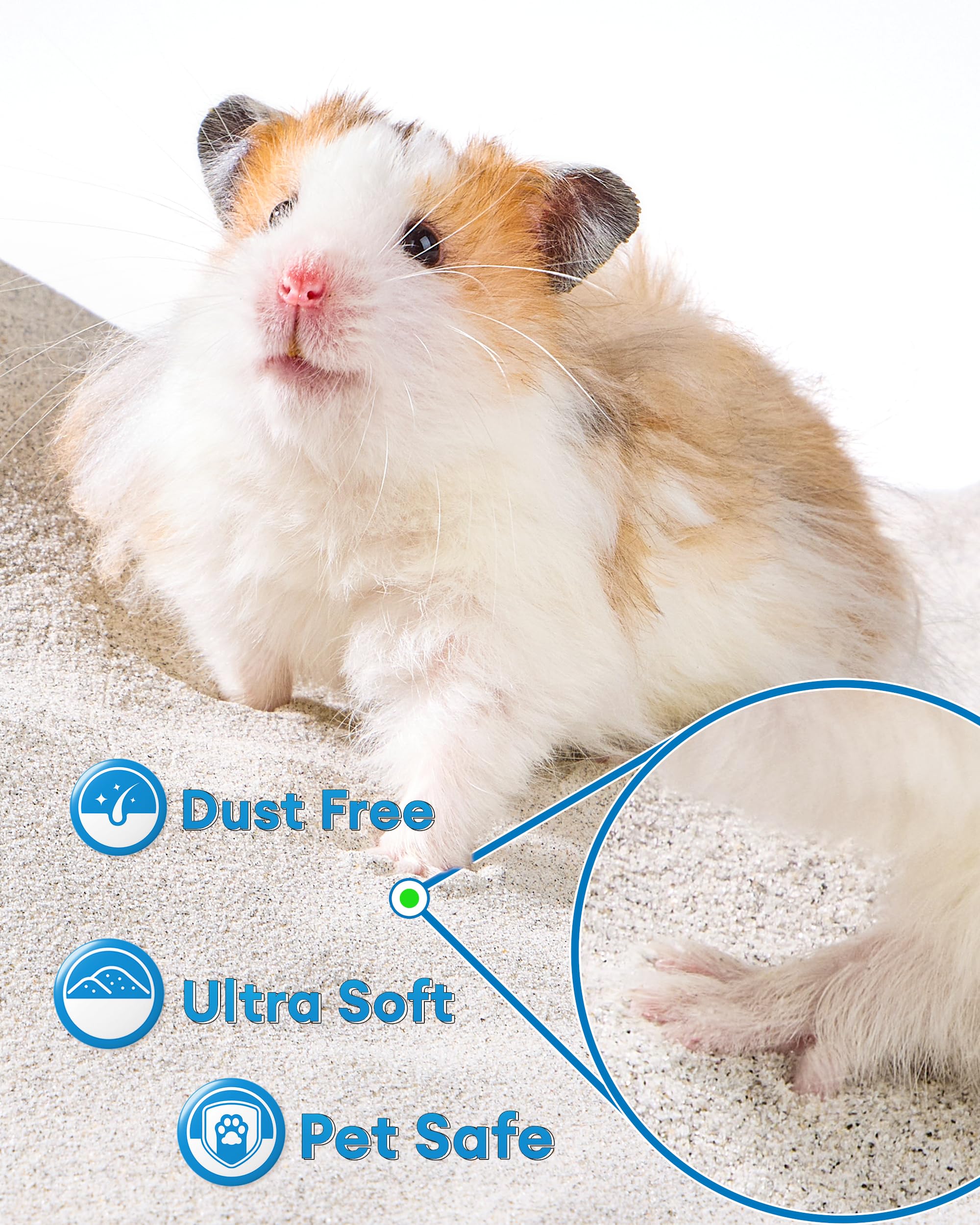 BUCATSTATE zeolite sand shows clumping action for easier cleanup.