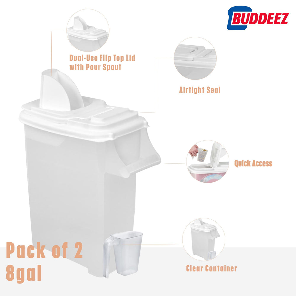 Capacity up to 25 pounds keeps dog and bird food ready.