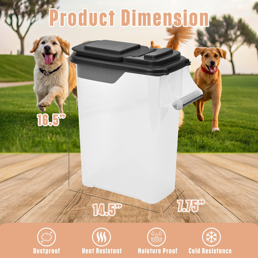 Buddeez BPA-free durable resin safely stores dry pet foods.