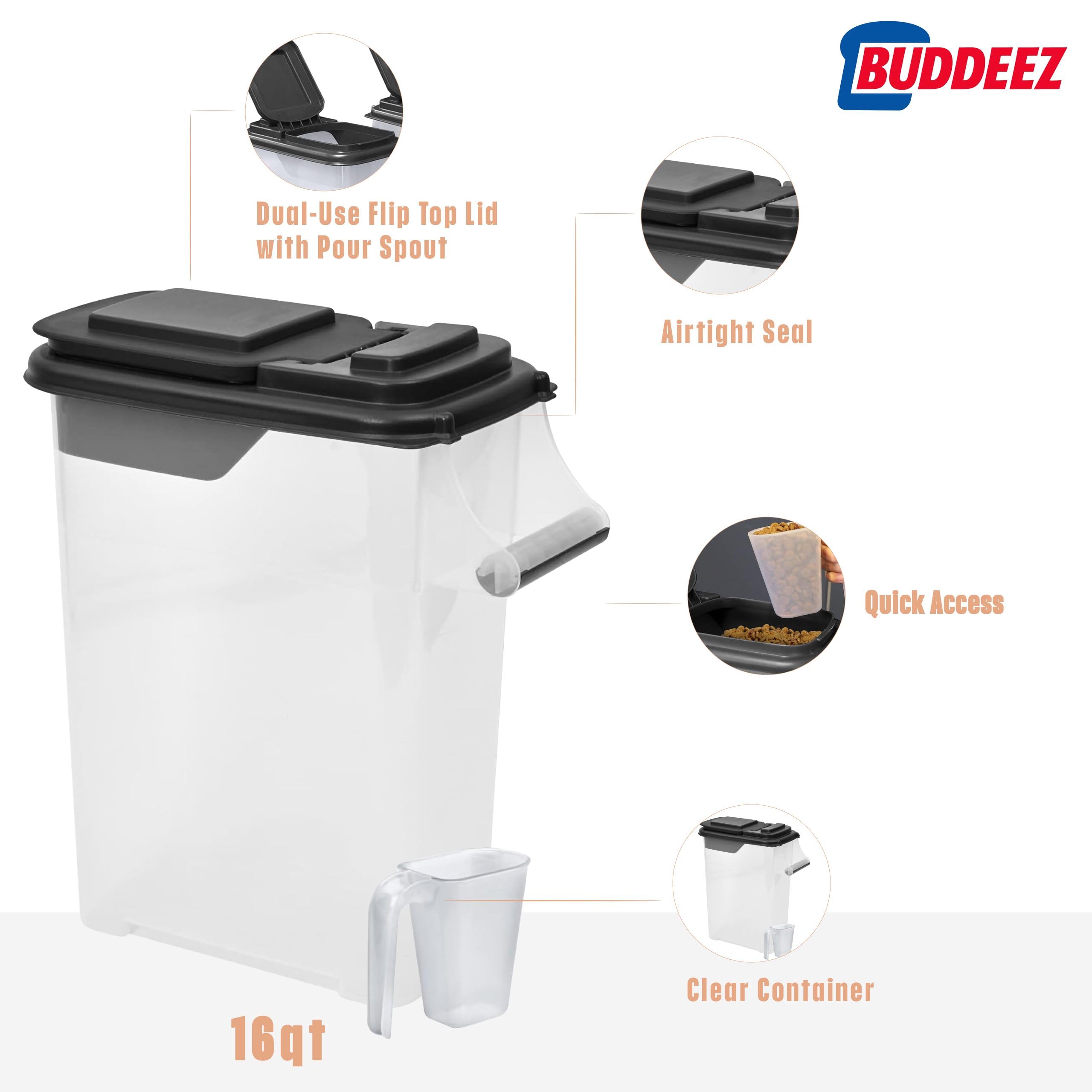 Buddeez ez-grip-handle provides controlled lifting when full.