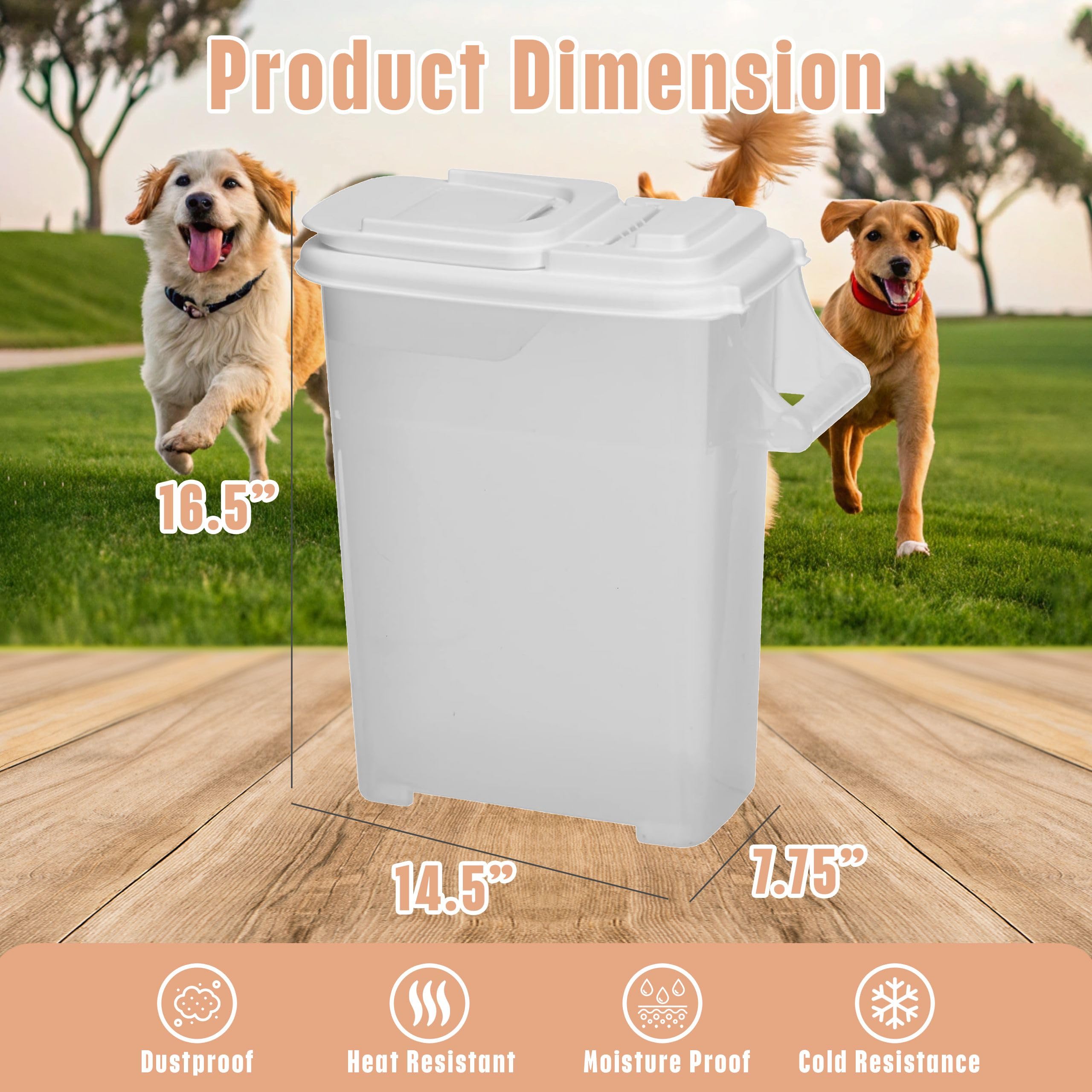 Ideal for dog, cat kibble, and bird seed in one unit.