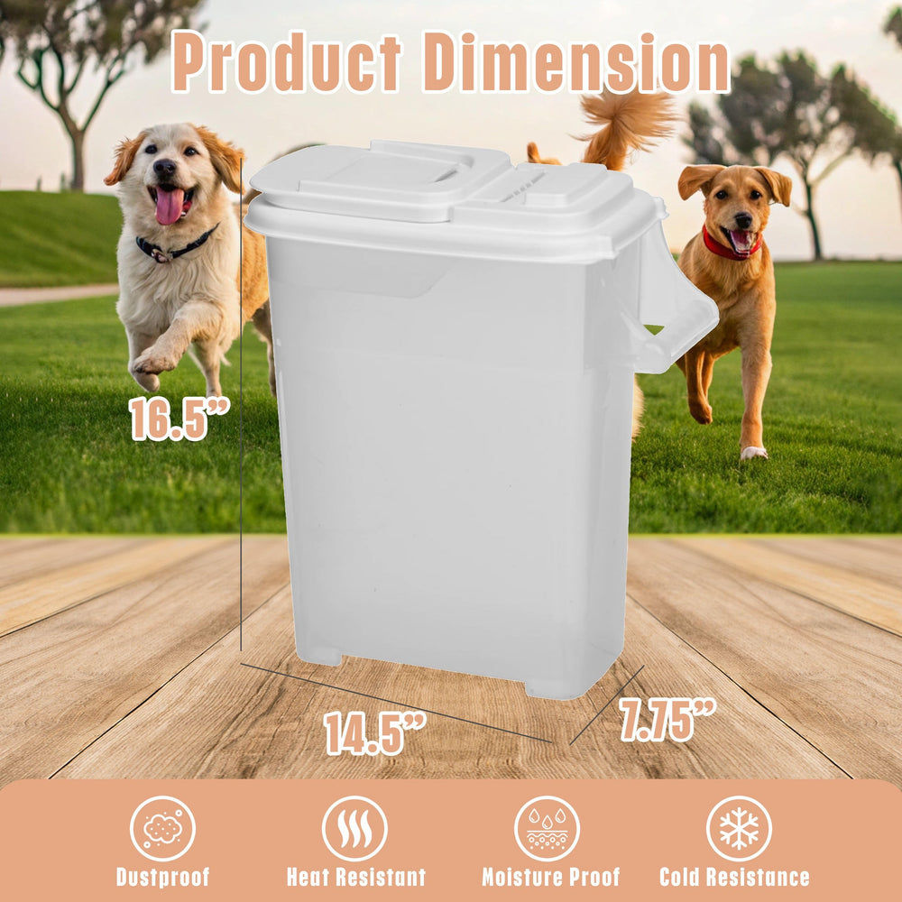 Ideal for dog, cat kibble, and bird seed in one unit.