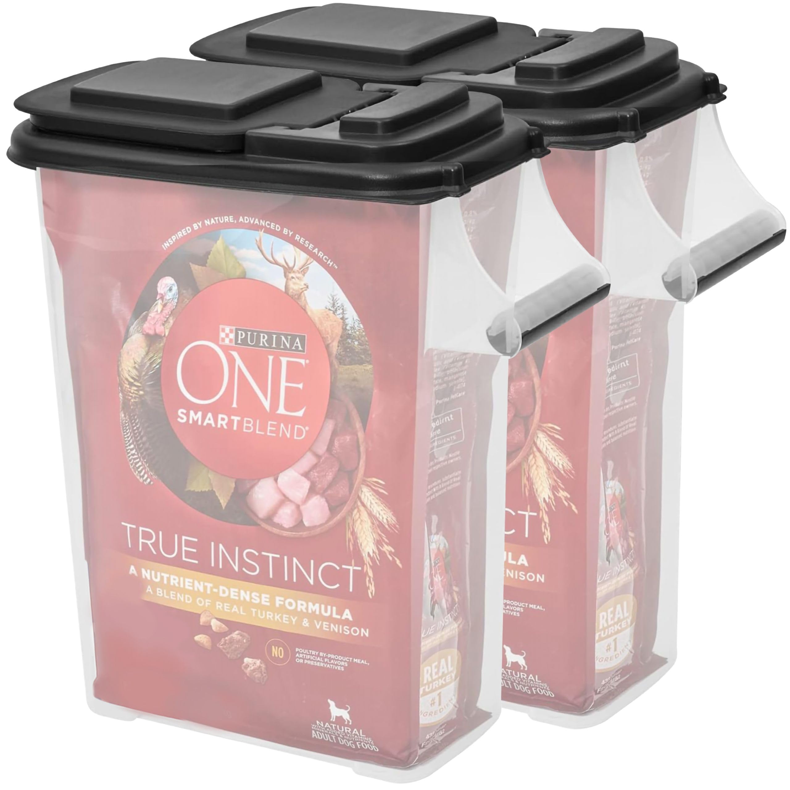Buddeez pet food storage for dogs, cats, and birds keeps kibble accessible.