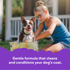 Buddy Grooming Wash bottle-pour showing easy application for bath time