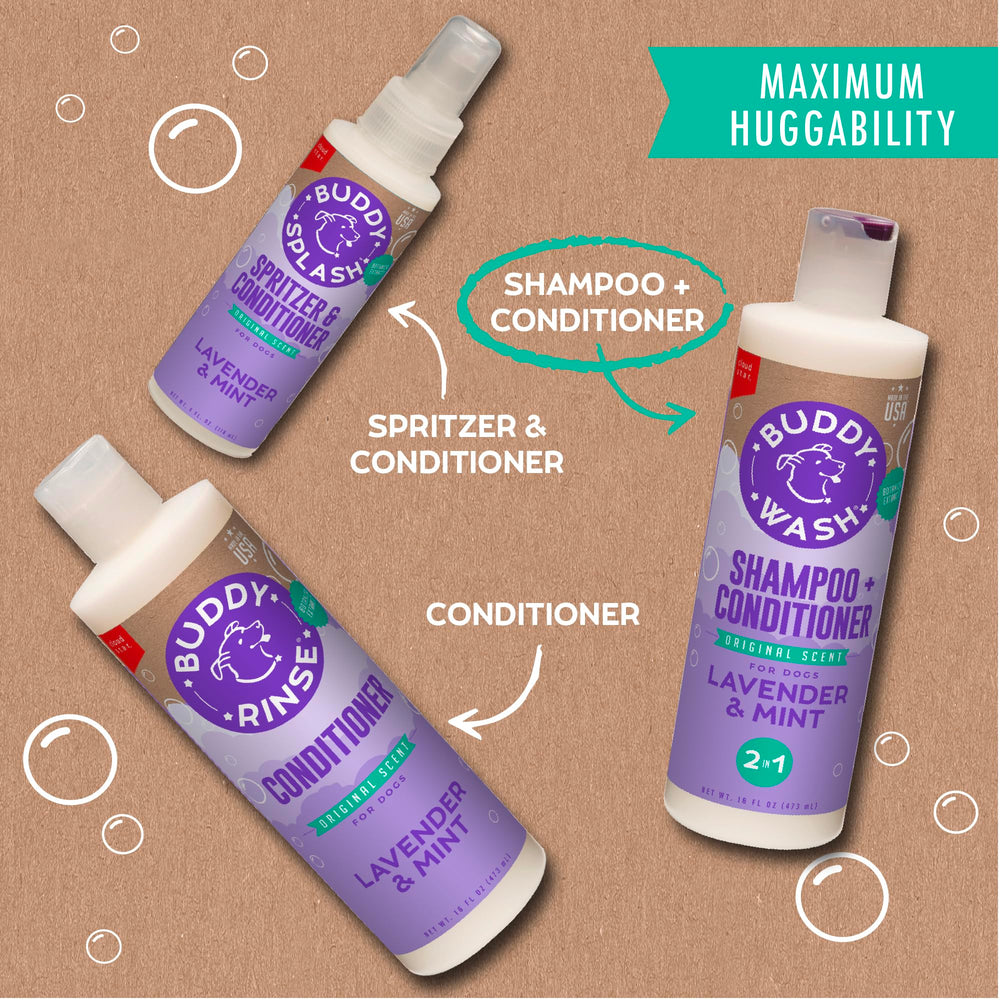 Buddy Grooming Wash post-bath image showing a refreshed, huggable coat