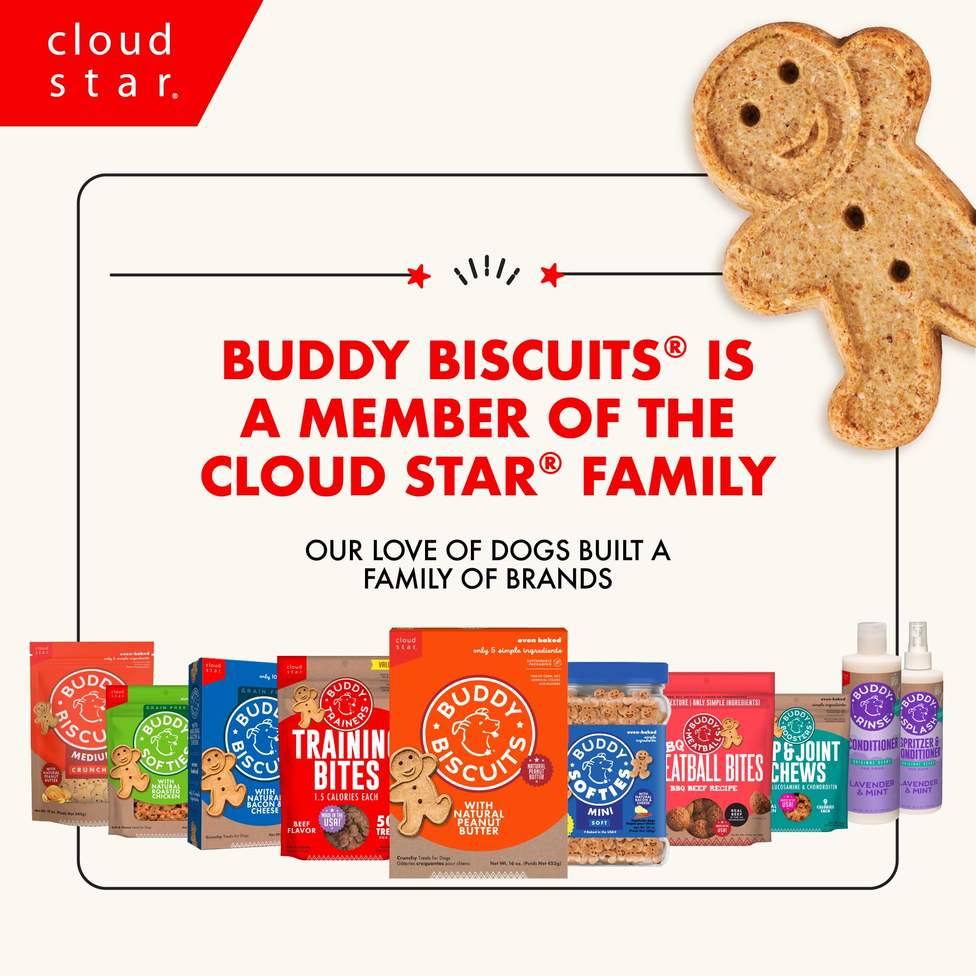 Buddy Biscuits recyclable bag helps with eco-friendly disposal.