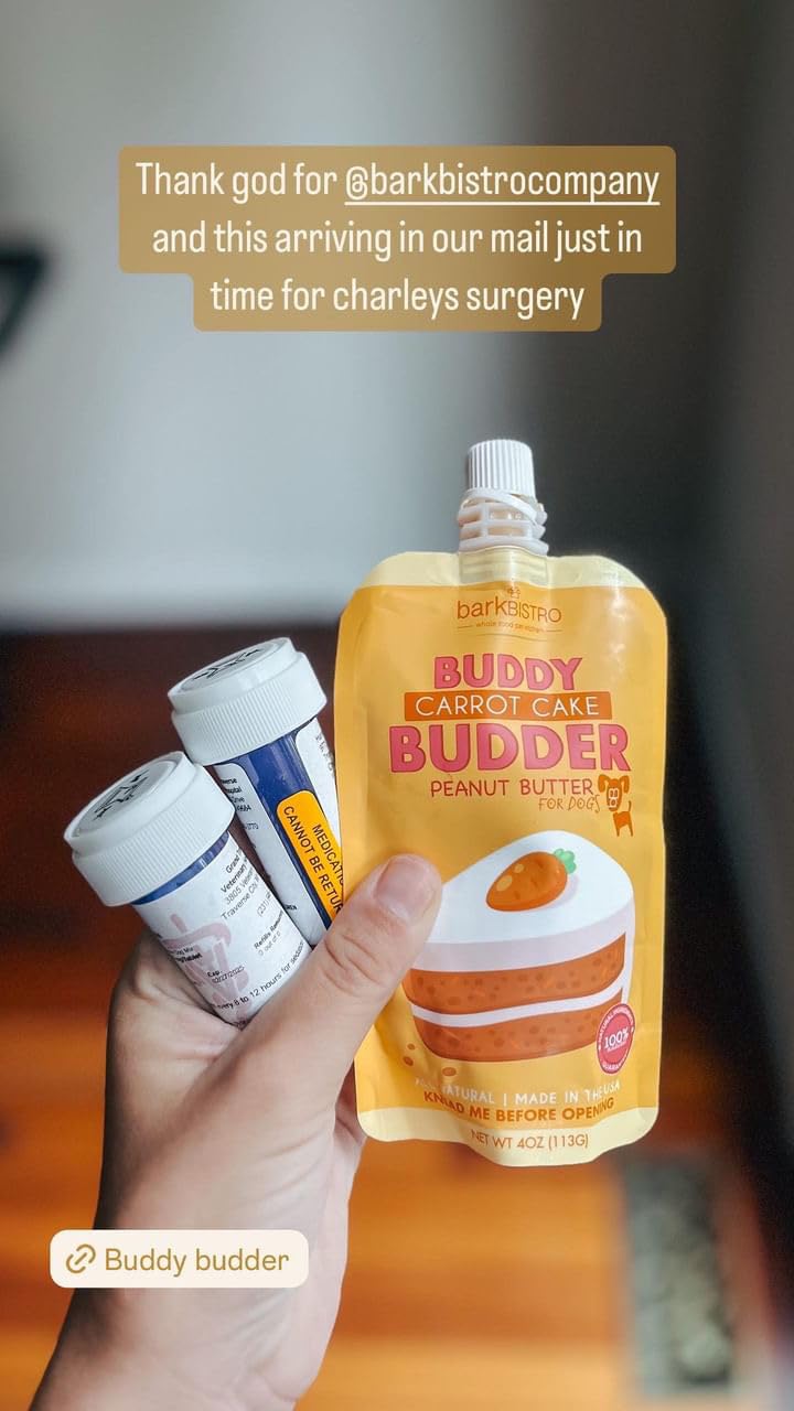 Buddy Budder USA-made dog peanut butter with quality ingredients.