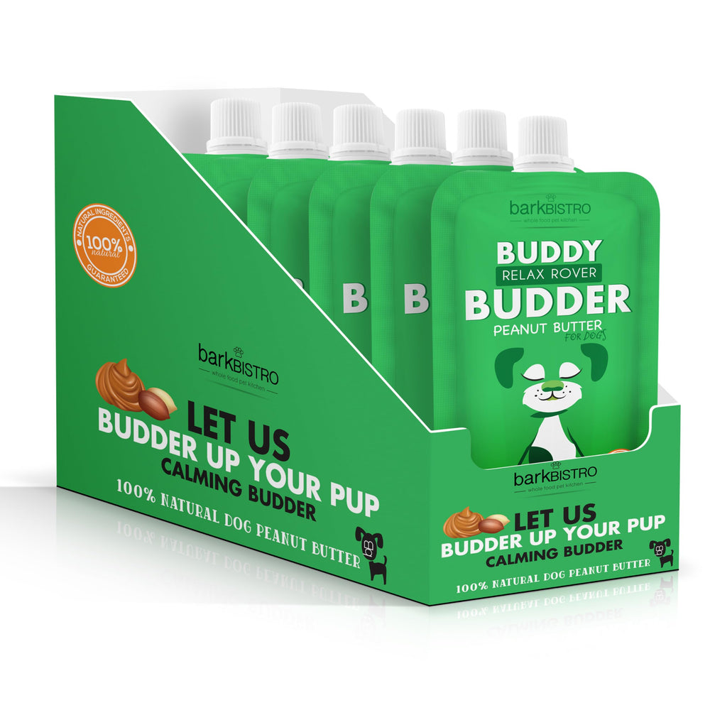 Buddy Budder Relax Rover pack close-up, ideal for dog enrichment and tasty rewards.