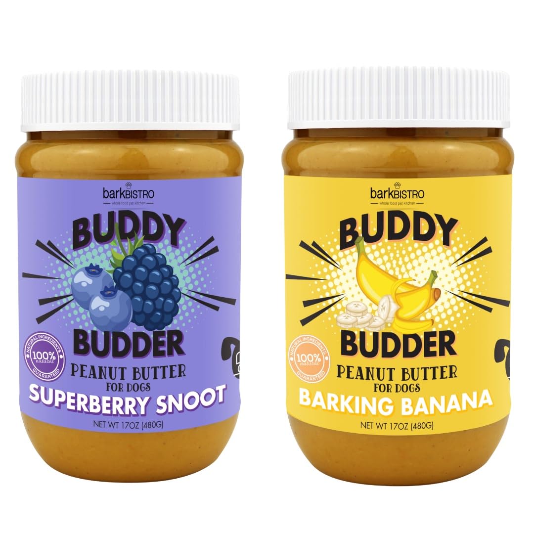 Buddy Budder Superberry Snoot jar showing natural ingredients and simple flavor appeal