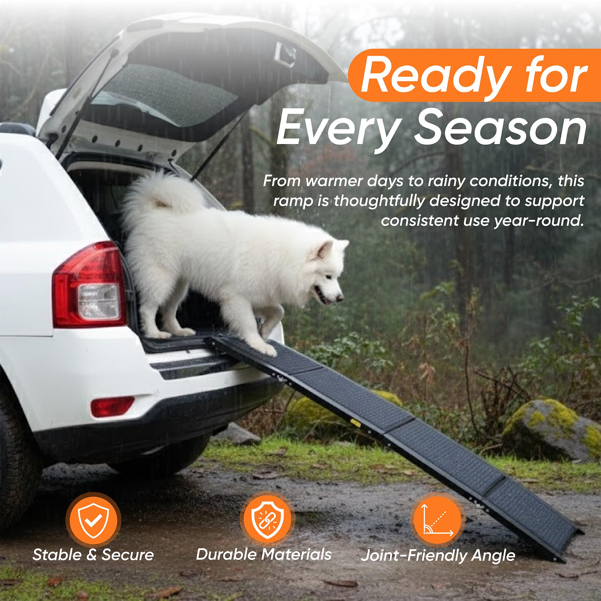Buddy Ramp lightweight aluminum ramp is easy to carry and store