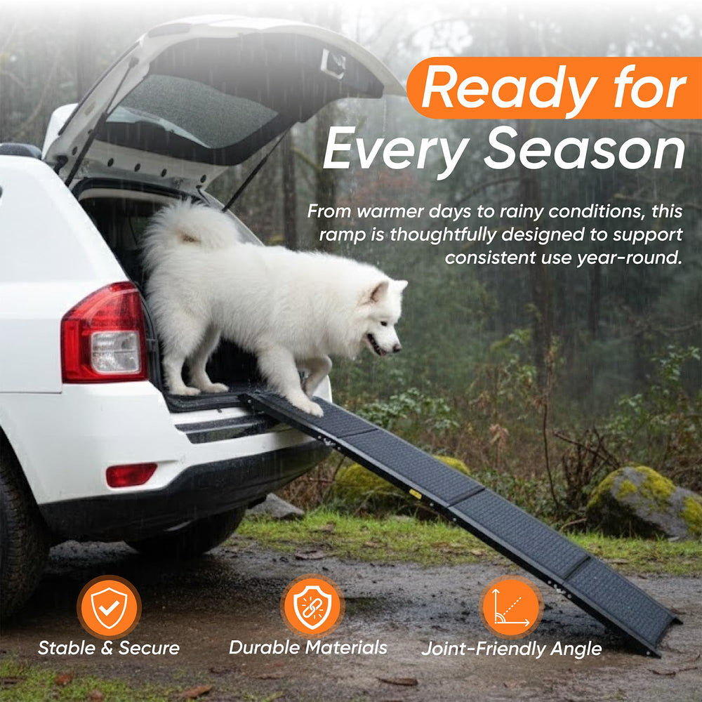 Buddy Ramp lightweight aluminum ramp is easy to carry and store