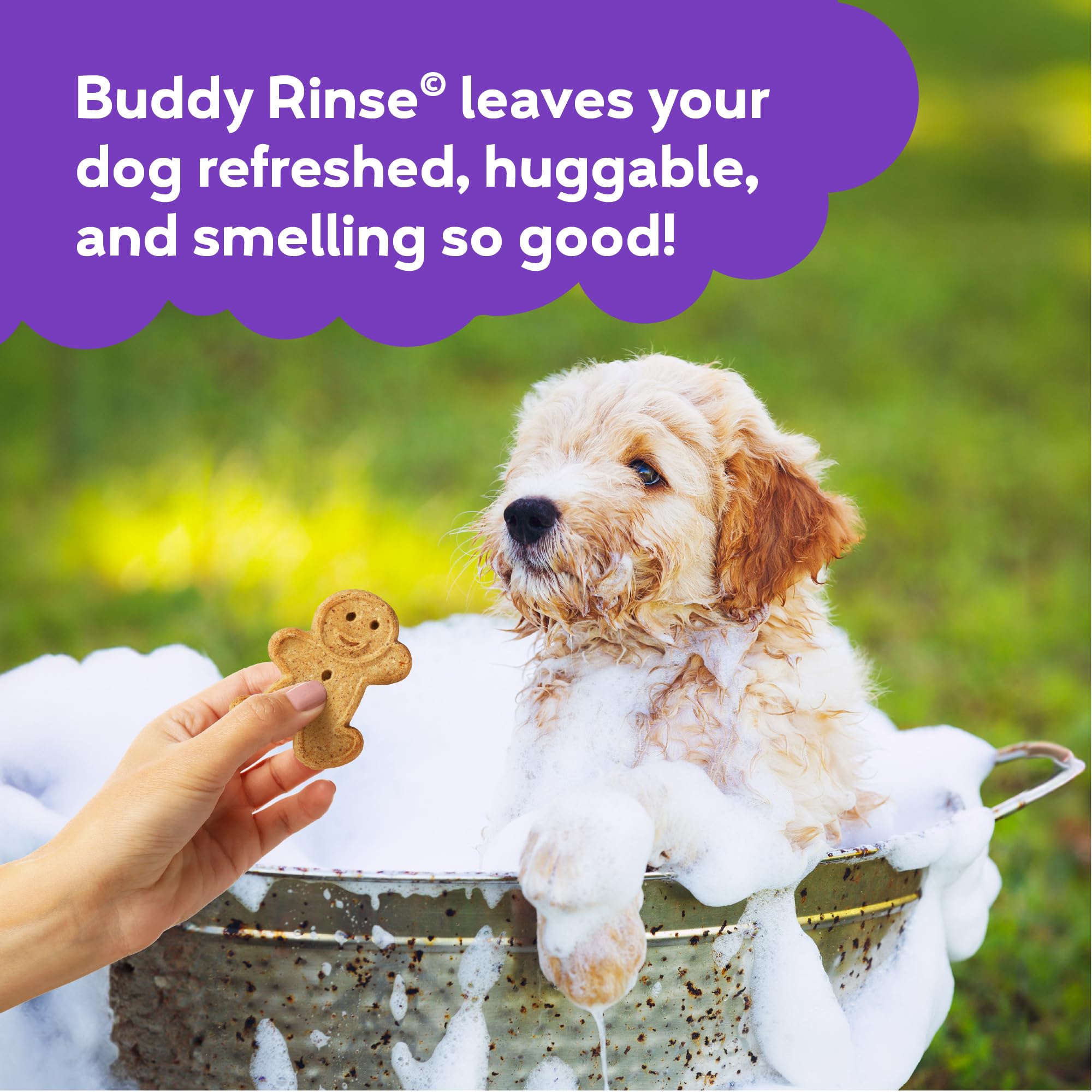 Buddy Rinse recyclable packaging promotes eco-friendly grooming choices.