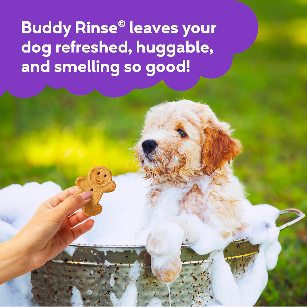 Buddy Rinse recyclable packaging promotes eco-friendly grooming choices.