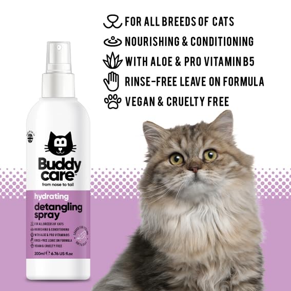 Buddycare detangling spray easy application for even distribution