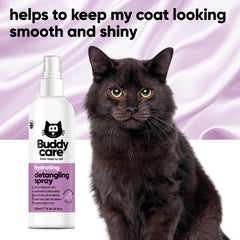 Buddycare detangling spray helps remove matted fur for healthier look