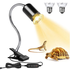 Buddypuppy Reptile Heat Lamp with 360° hose enables flexible heat zoning.