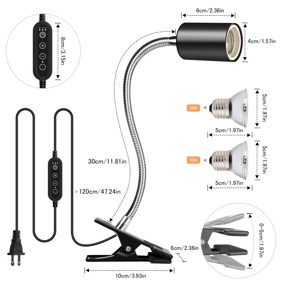 Buddypuppy Reptile Heat Lamp easy installation and adjustable heat area.