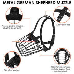 BUDKAS Muzzle black color provides versatile style for medium to large dogs