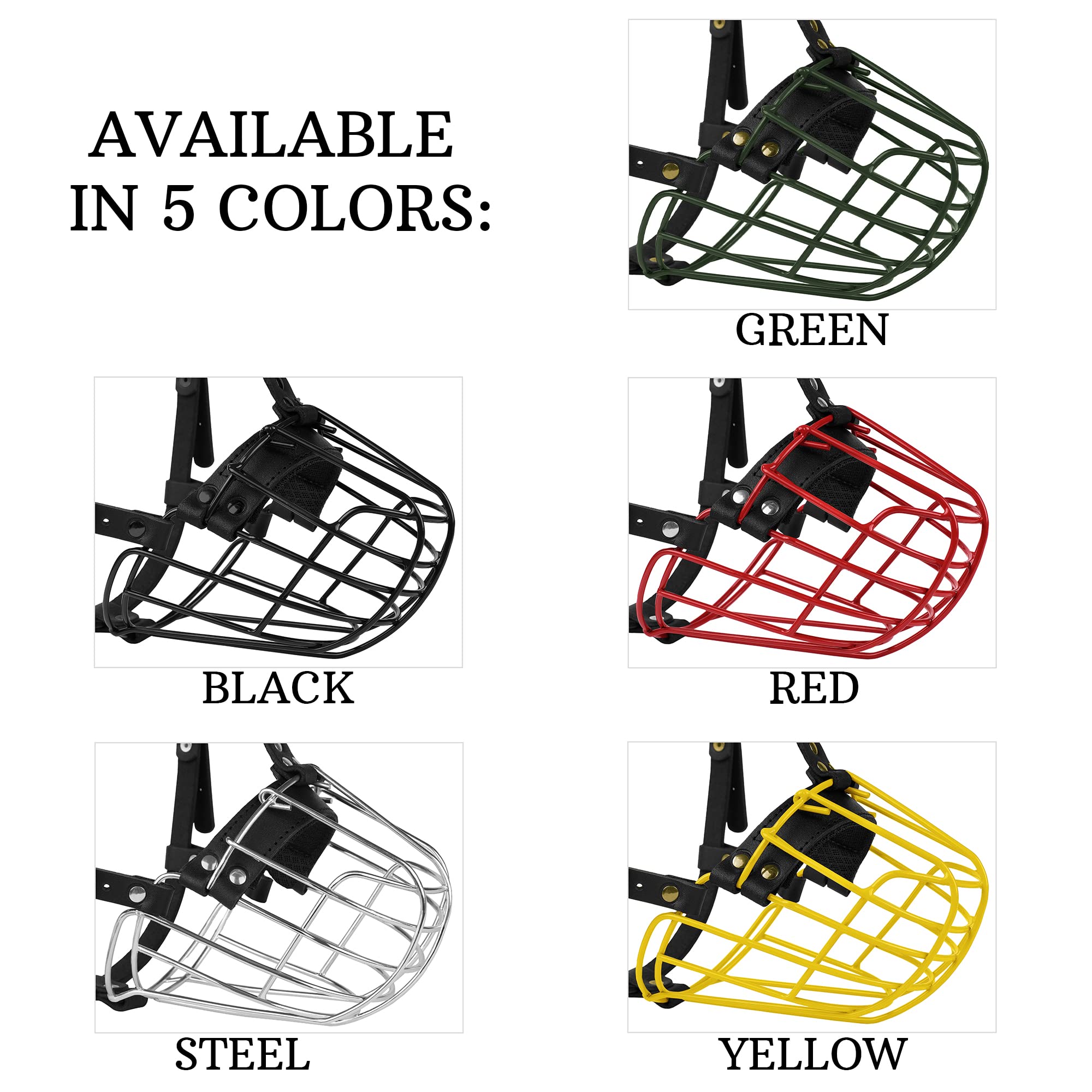 BUDKAS pitbull muzzle adjustable leather straps for a snug fit.