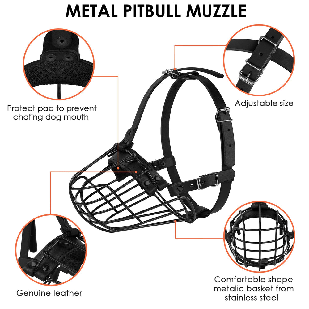 Budkas Pitbull Muzzle leather strap color options on display.