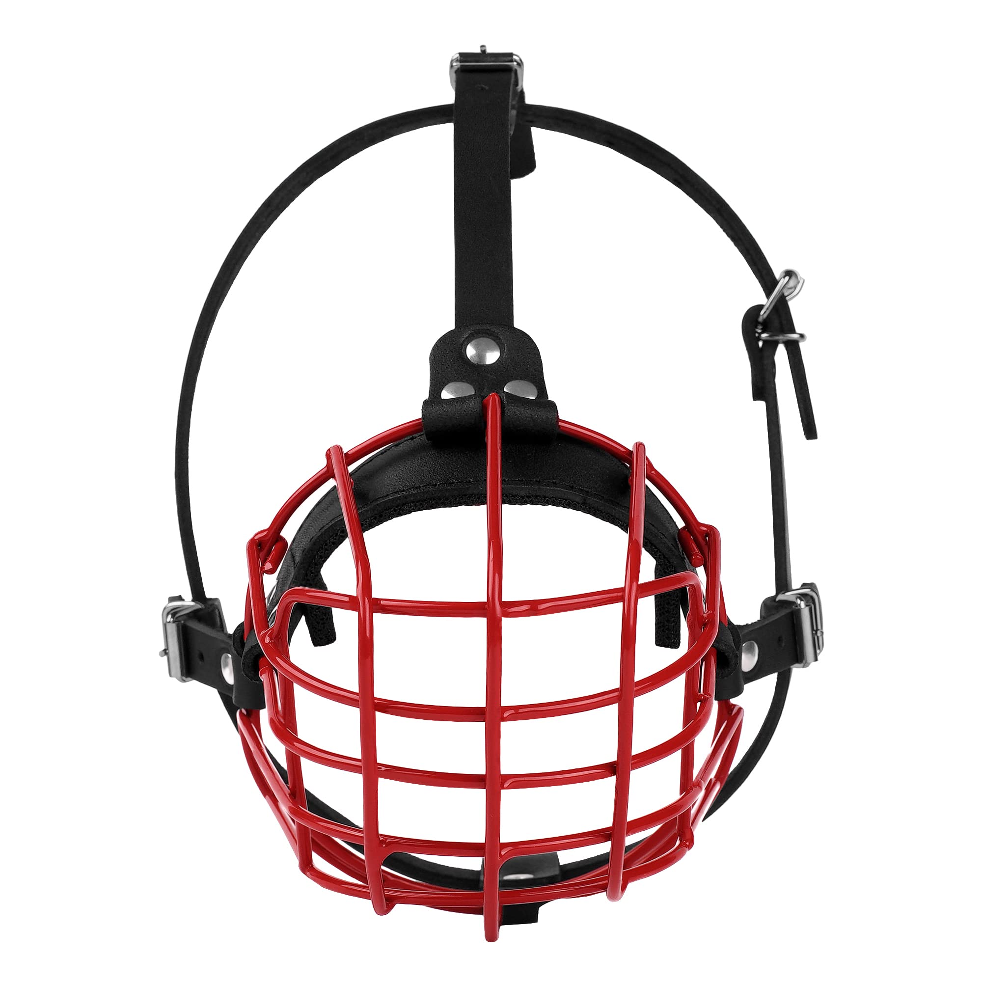 Budkas pitbull muzzle mouth access for lip licking and drinking.