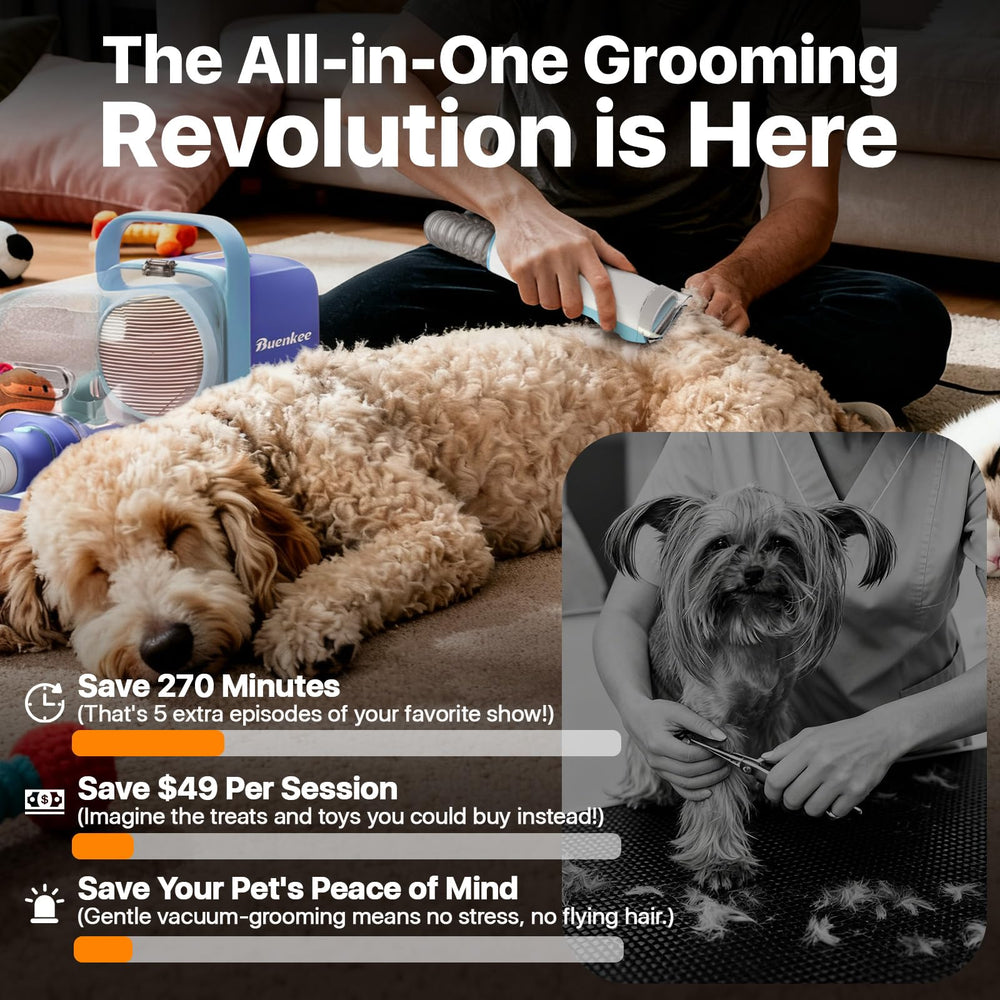 Buenkee dog grooming kit cleaning attachments for post-groom care