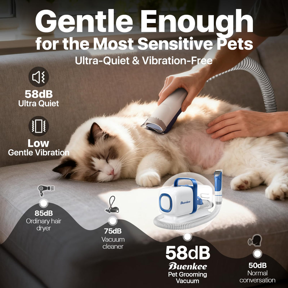 Buenkee dog grooming kit low-noise motor helps keep pets calm