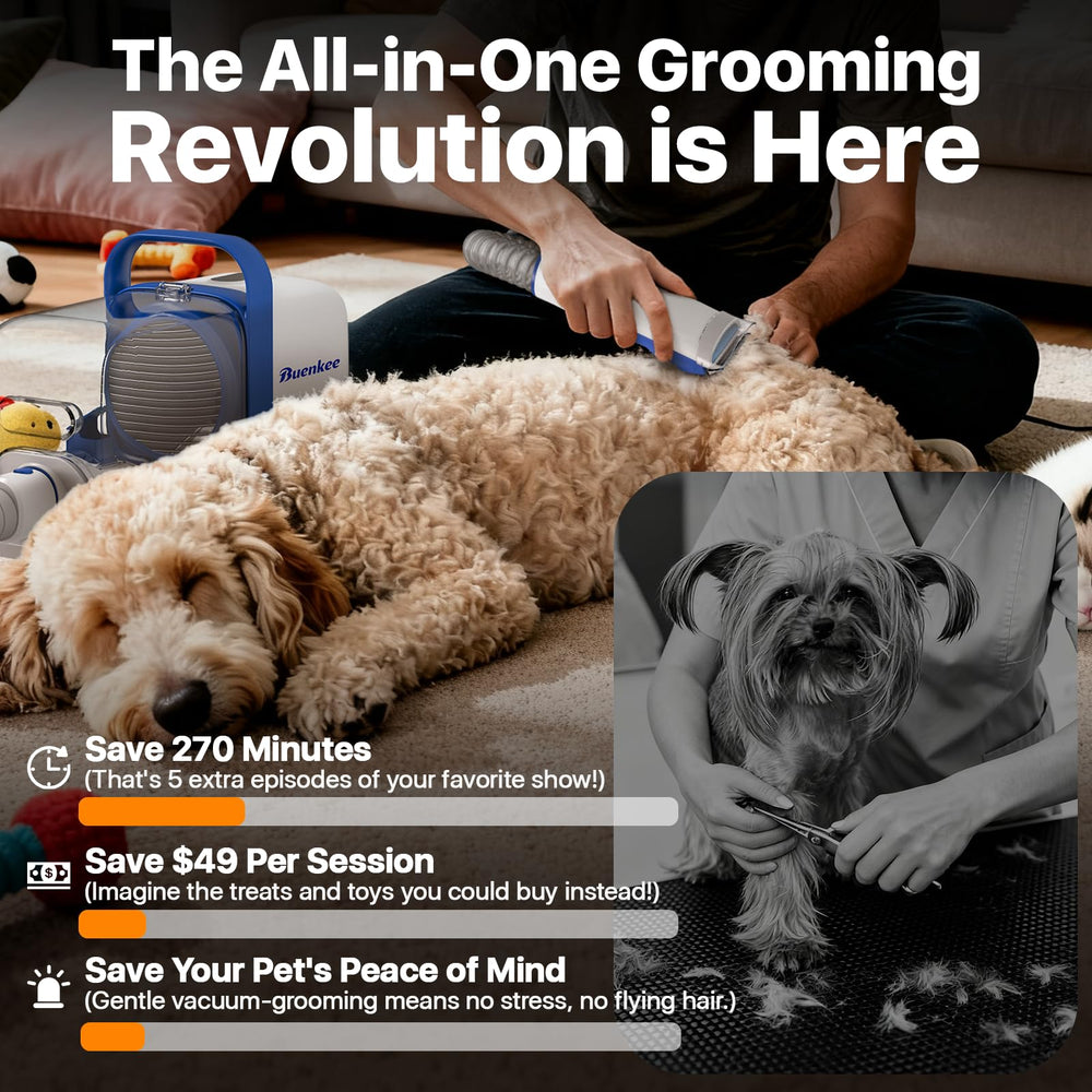 Buenkee dog grooming kit storage bag keeps attachments neatly organized