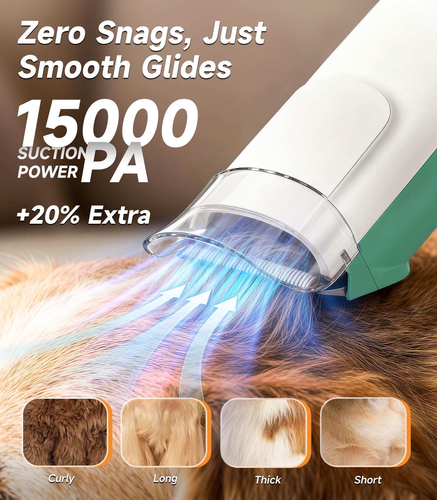 Buenkee grooming clippers with integrated vacuum for mess-free hair collection