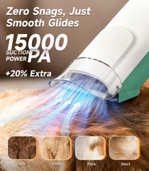 Buenkee grooming clippers with integrated vacuum for mess-free hair collection
