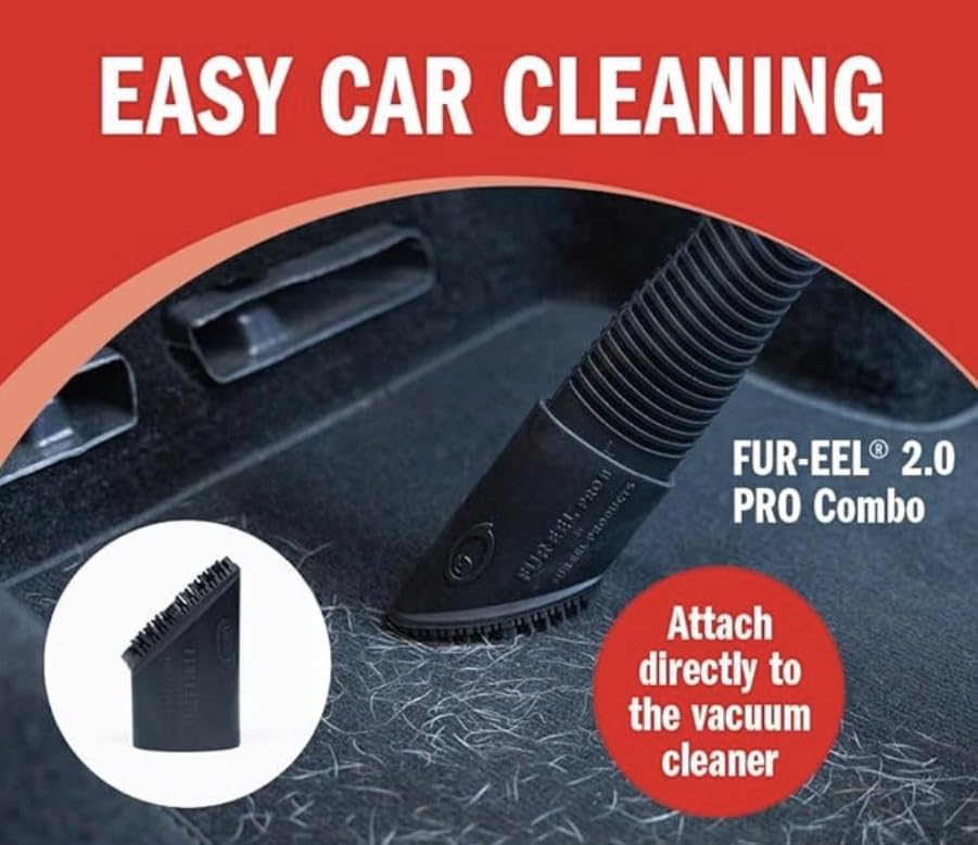 Buff Brite Fur Remover PRO II removing dog hair from a dog bed