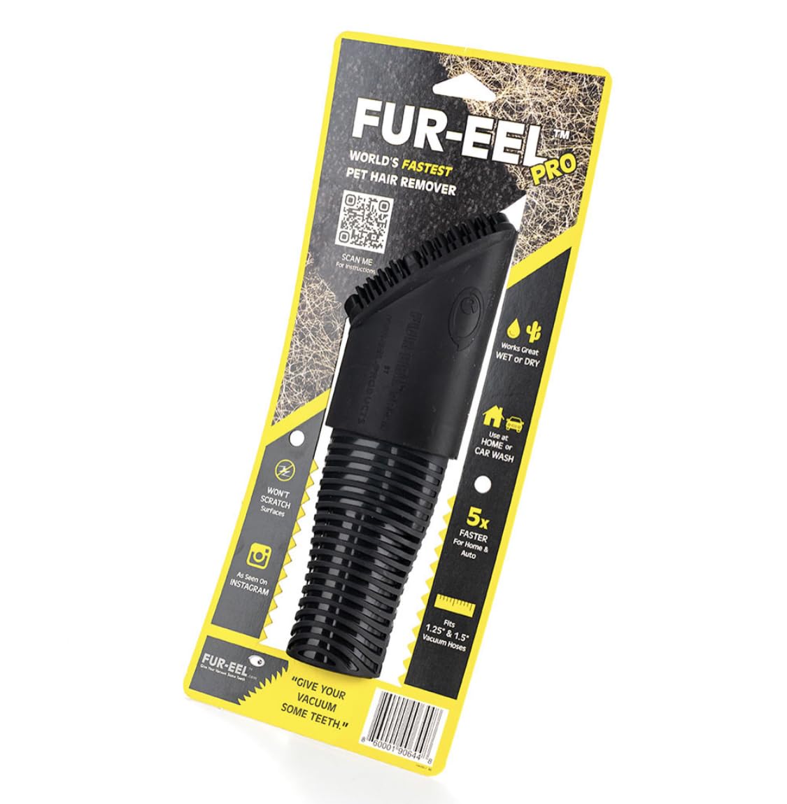 Buff Brite Fur Remover PRO II on a sofa mid-clean with hair being lifted
