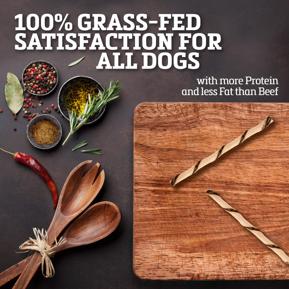 Buffalo Range high-protein, low-fat treats for active dogs.
