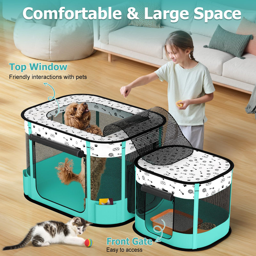 Bufor cat pen measures 32x24x22 inches for small pets.