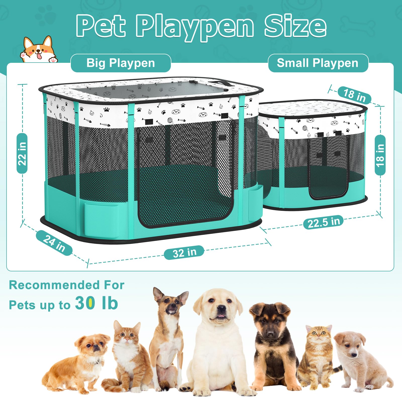Bufor cat playpen features two-section design for feeding and resting.
