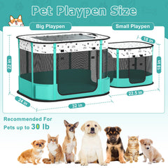 Bufor cat playpen features two-section design for feeding and resting.