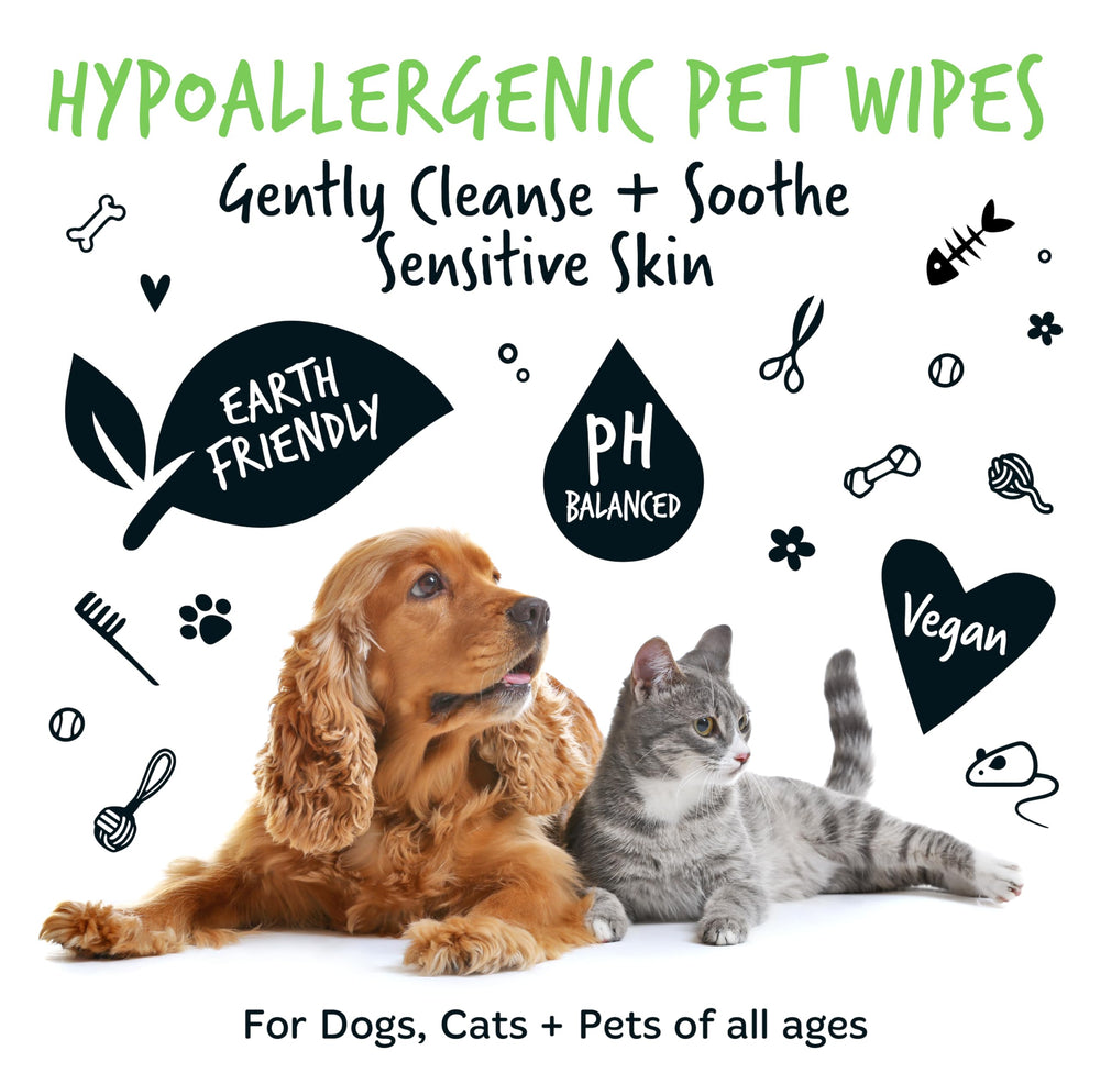 BUGALUGS wipes suitable for dogs, puppies, cats, horses, and small animals.
